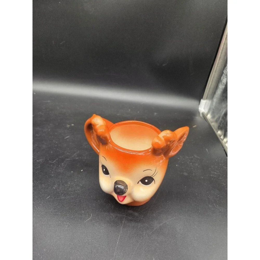 Pottery Barn Retro Figural Reindeer Mug With Antlers 12 oz Christmas Holiday